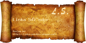 Linka Sándor névjegykártya